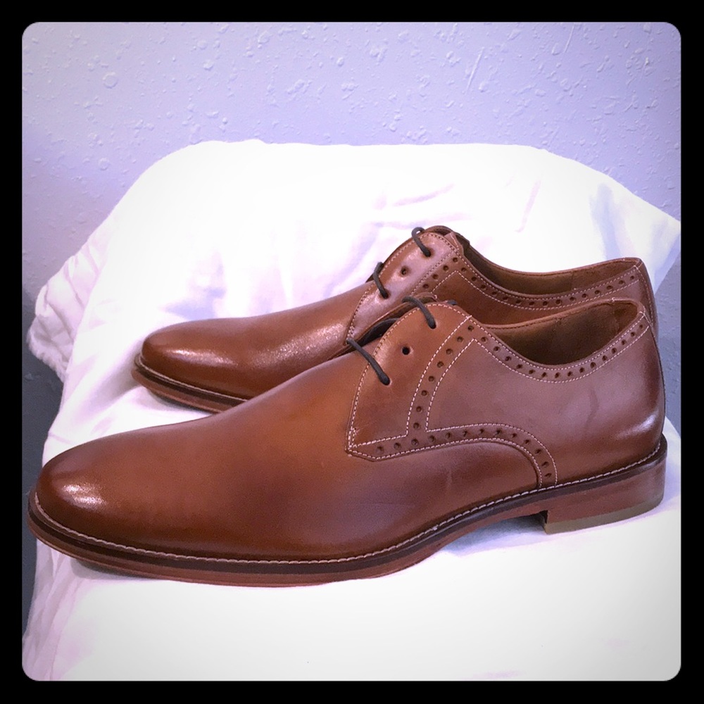 J. Murphy Plain Toe Tan Lace-Up Shoes